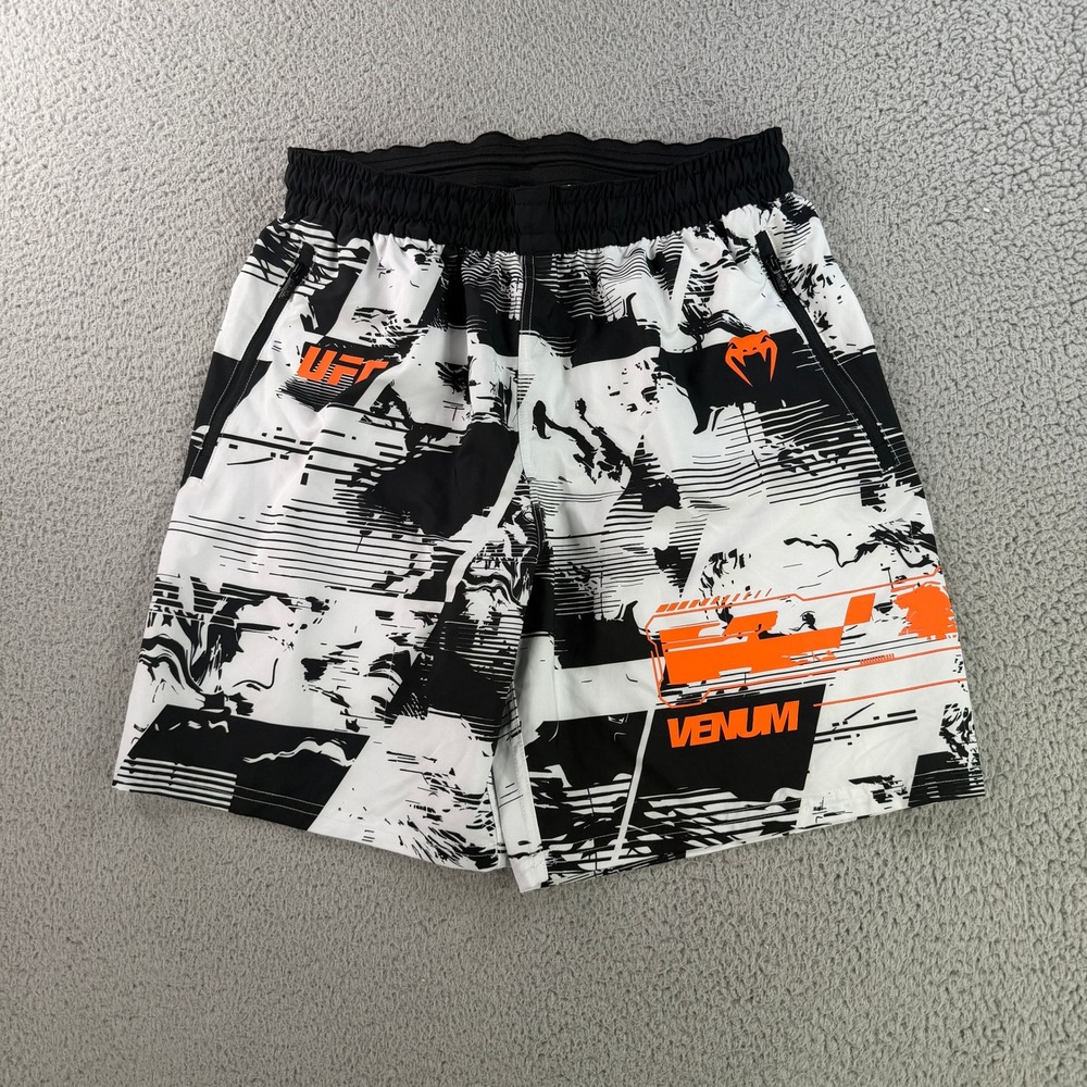 Venum UFC Zenith Fight Week Shorts Mens Medium White Black Graphic Training
